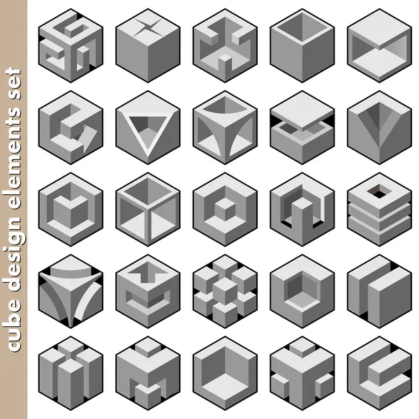 3d cubo logotipo design pacote — Vetor de Stock