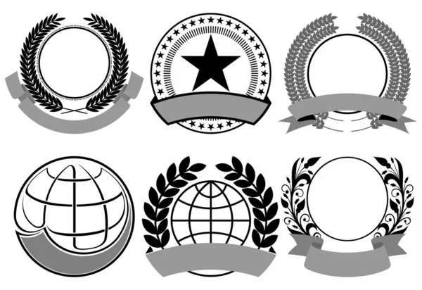 Black blazon set vector — Stock Vector