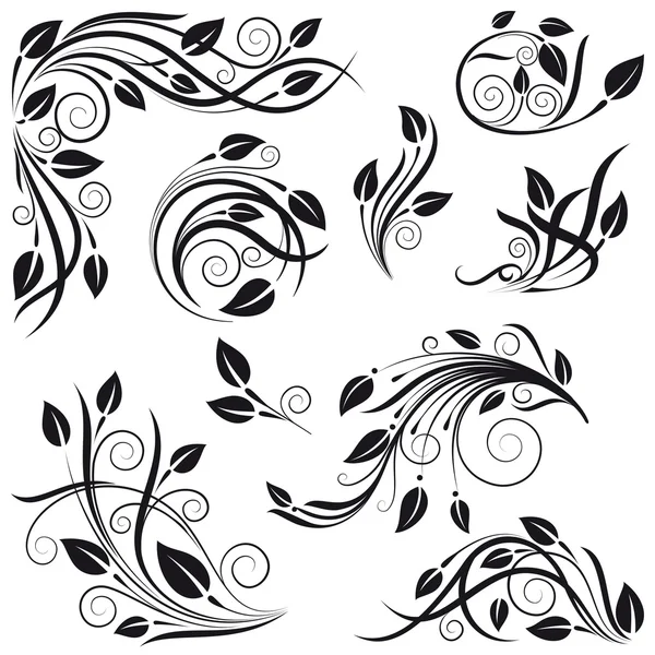 Elementos de diseño floral — Vector de stock