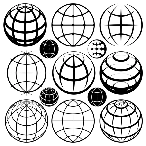 Globe tecken. vektor globe tecken set. — Stock vektor