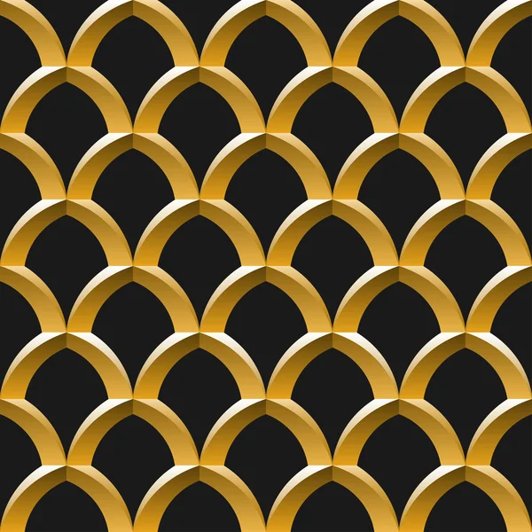 Cage dorée illustration de fond sans couture — Image vectorielle