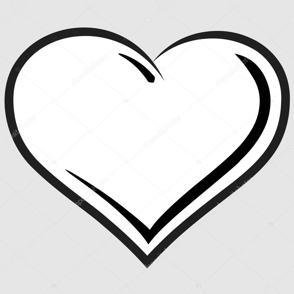 Black and white heart vector