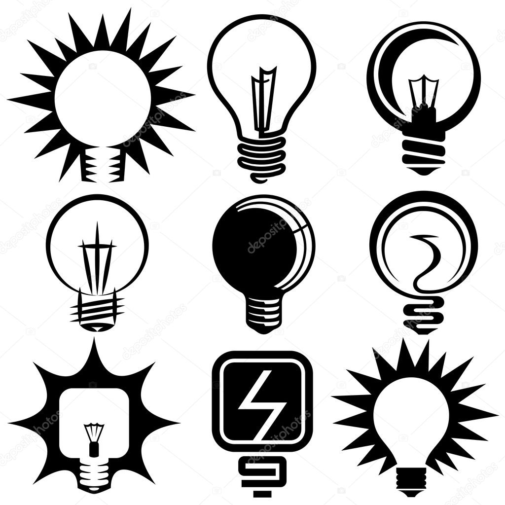 Bulbs icons illustration