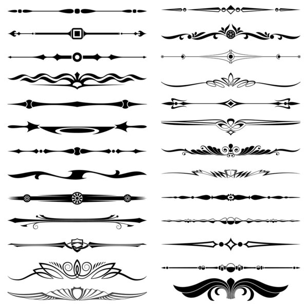 Text dividers design elements set