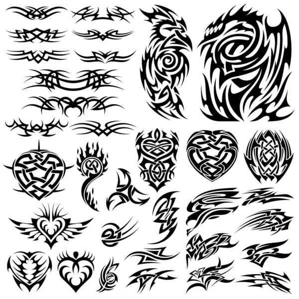 Set de tatuaje Ilustraciones de stock libres de derechos