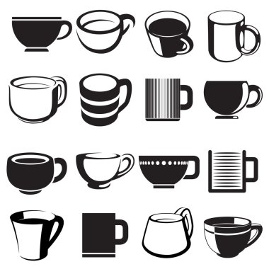 fincan ve kupa Icon set