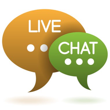 Live chat balloon sign clipart