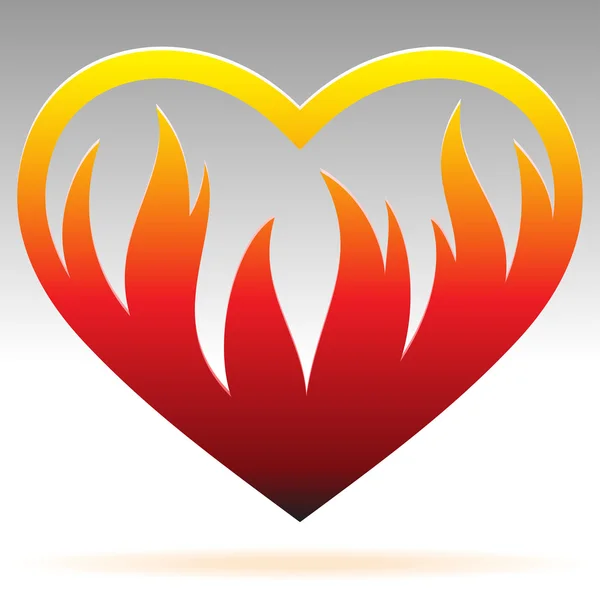 Marco del corazón ardiente — Vector de stock