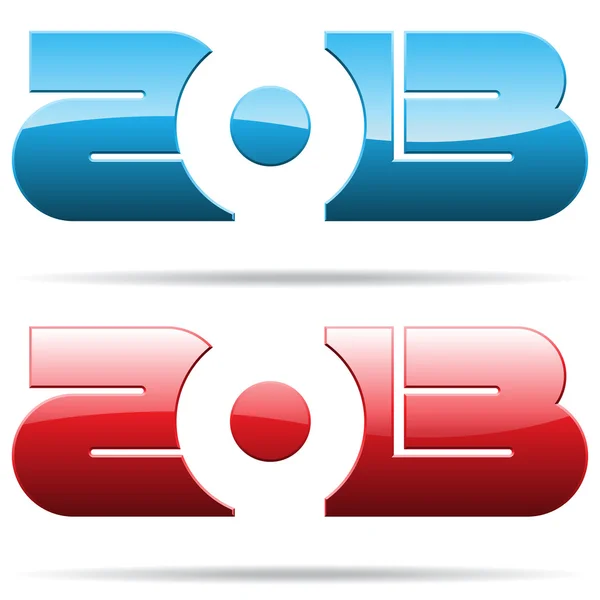2013 year number design — Stock Vector