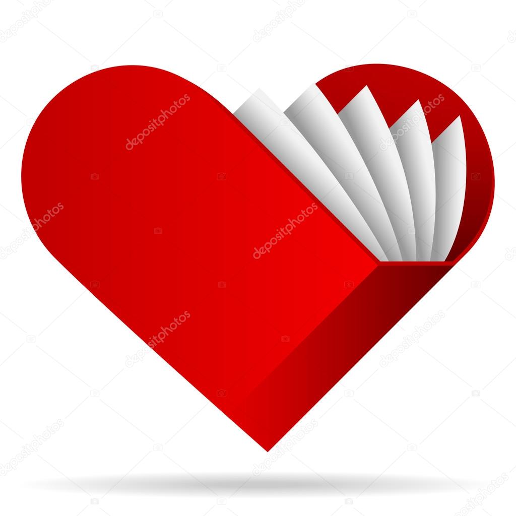 Book shape heart