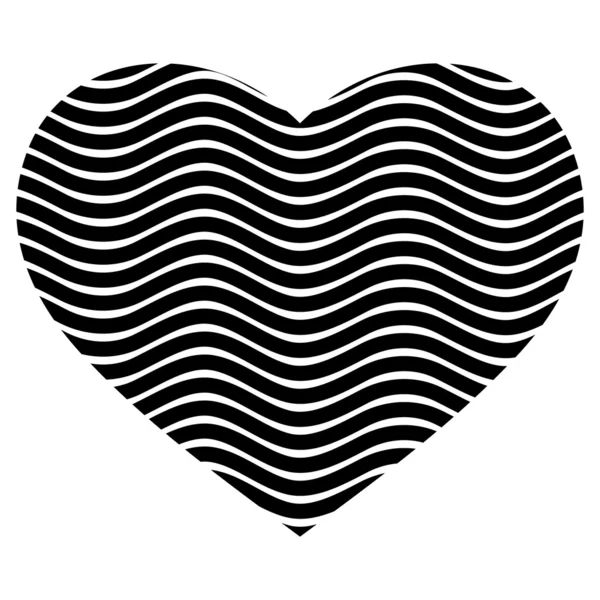Black and white heart vector — Stock Vector