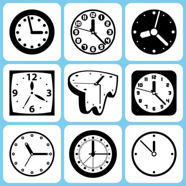 Iconos del reloj — Vector de stock