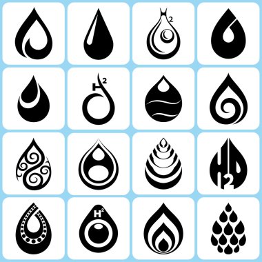 16 su damla Icons set