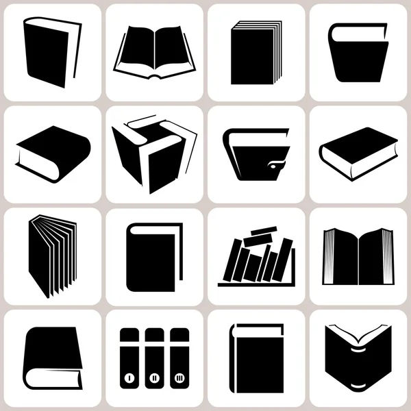 16 iconos de libro conjunto — Vector de stock