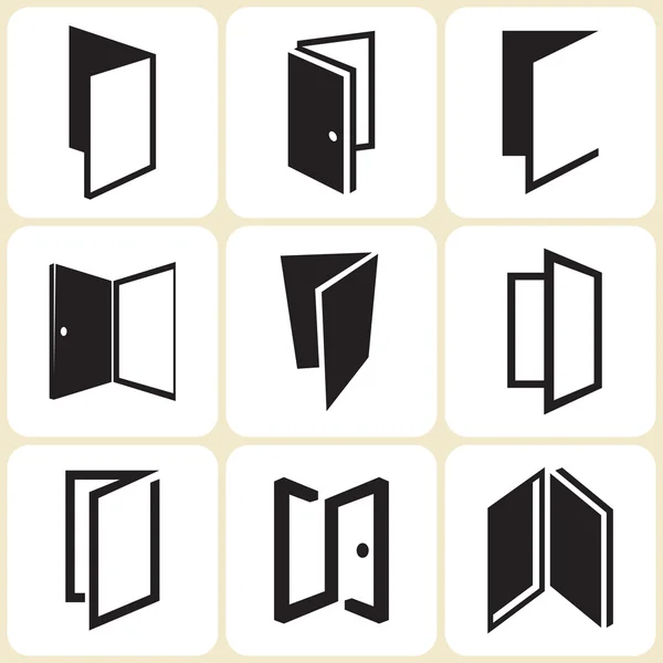 Conjunto de iconos de puerta — Vector de stock