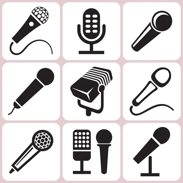 Microphone icons set — Stock Vector