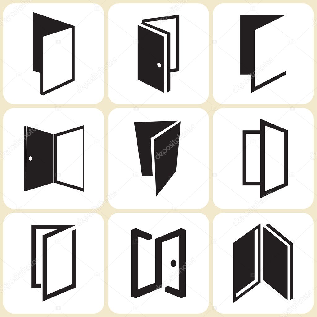Door icons set