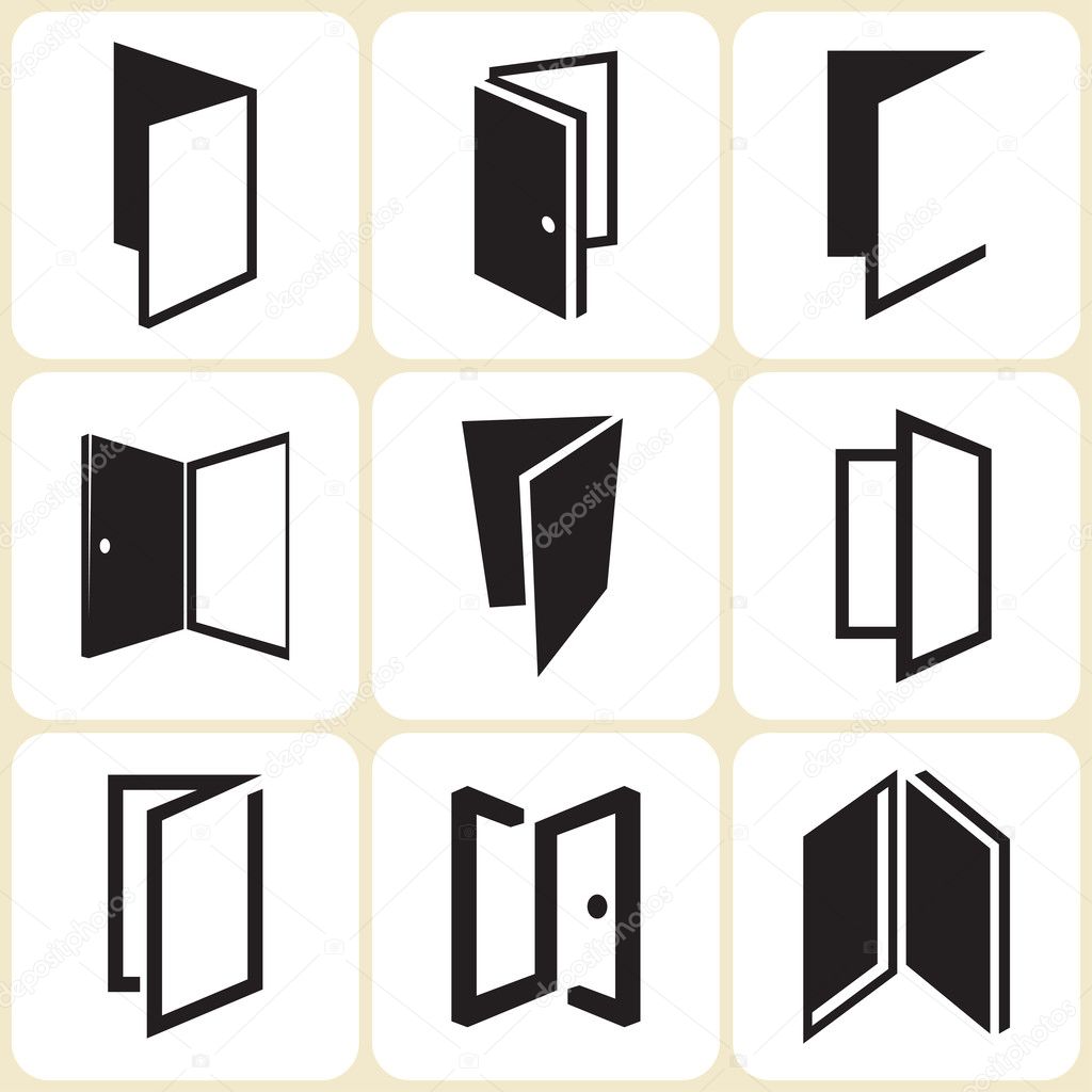 door icons set