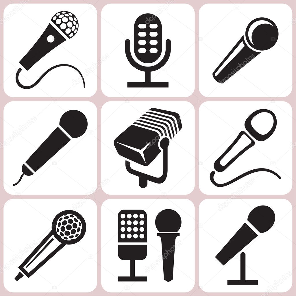 microphone icons set