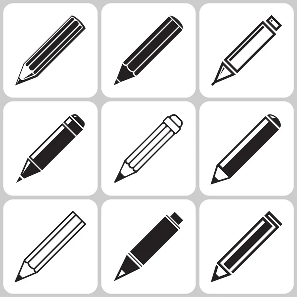 Pencil icon set — Stock Vector