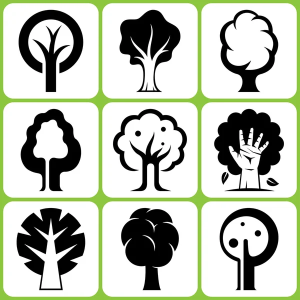 Tree icon set — Stock Vector