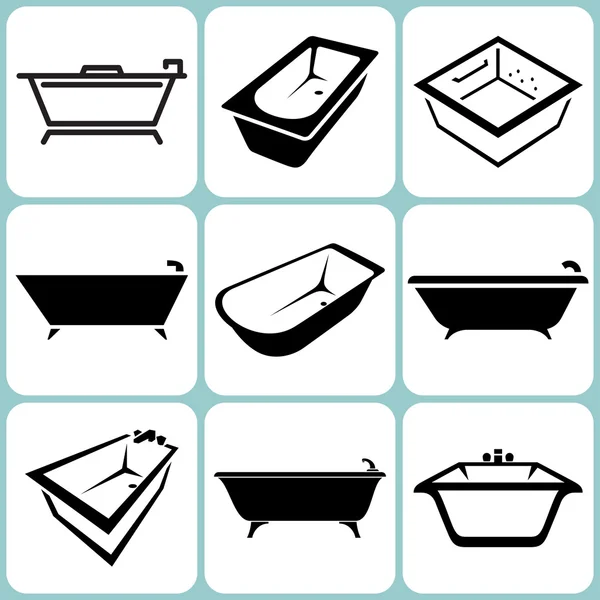 Baths icons set — Stock Vector