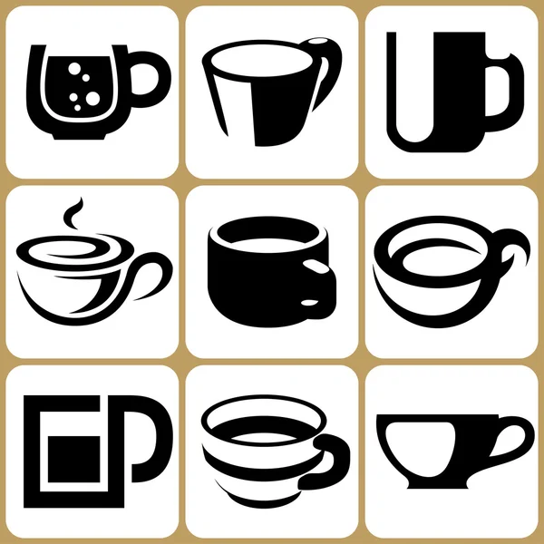 Cup icons set — Stock Vector
