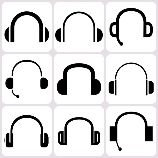 Auriculares iconos conjunto — Archivo Imágenes Vectoriales