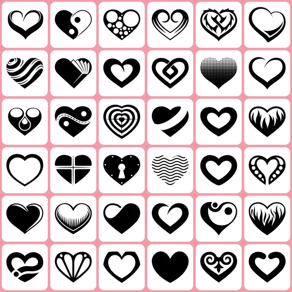 36 iconos del corazón conjunto — Vector de stock