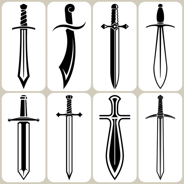 Sword icons set — Stock Vector