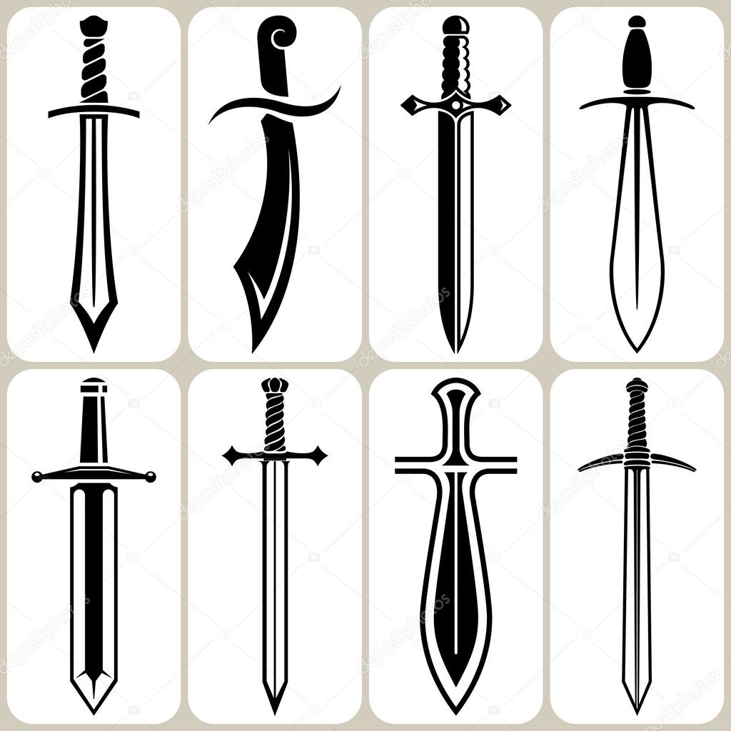 sword icons set