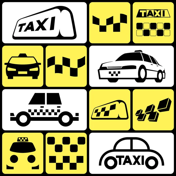 Conjunto de ícones de táxi — Vetor de Stock