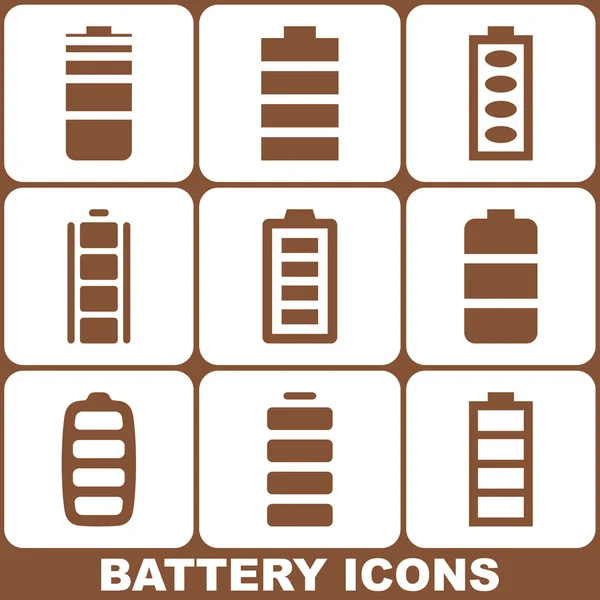 Battery Icons Set — Stock Vector