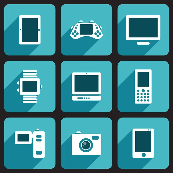 Digital Device Icons Set — Stock Vector