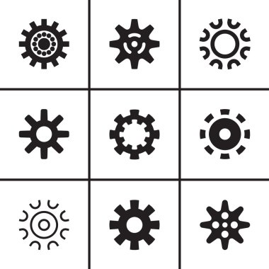 Dişliler ve dişli Icons set