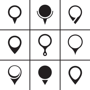navigatie kaart aanwijzer icons set