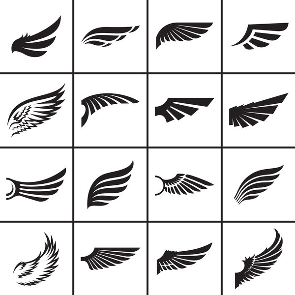 Wings design elements set