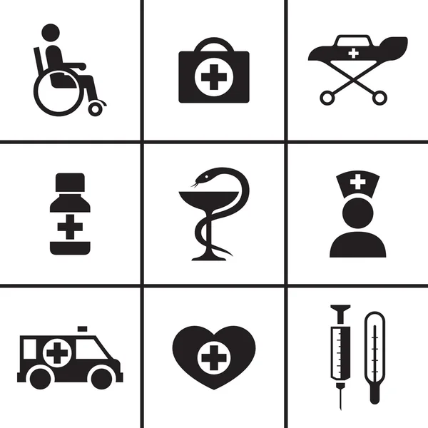 Medicine health care icons set — Stock Vector