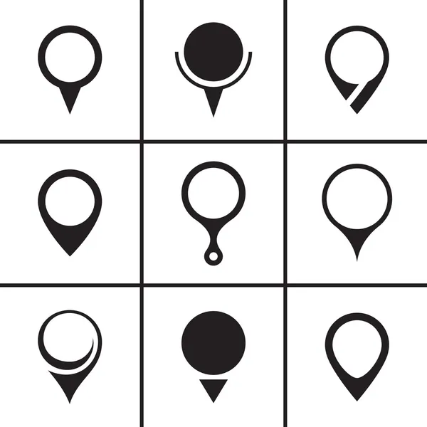 Impostazione icone puntatore mappa di navigazione — Vettoriale Stock