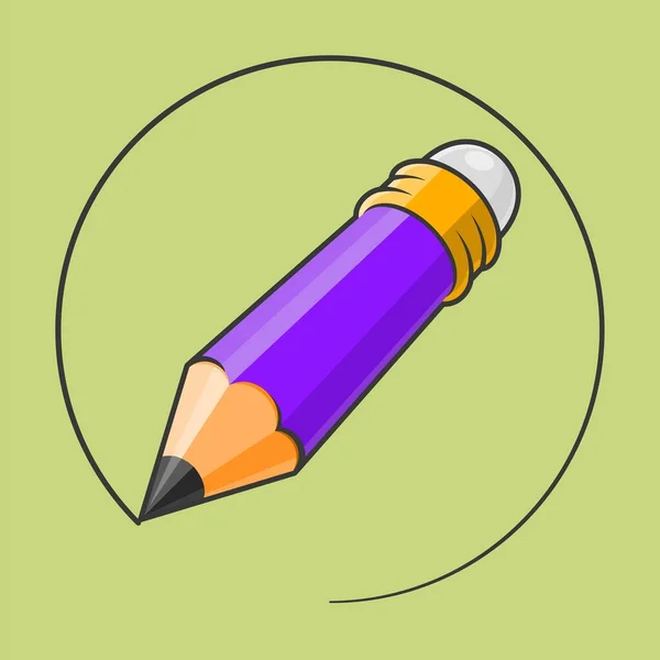 Crayon Avec Une Gomme Dessinant Une Illustration Vectorielle Forme Circulaire — Image vectorielle