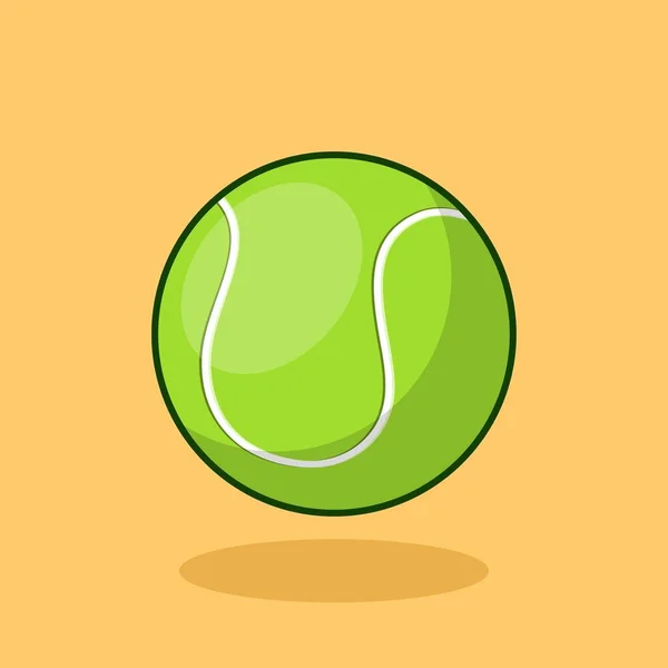 橙色背景矢量图上孤立的绿色网球 — 图库矢量图片