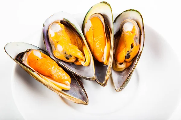 Open Mussels Addition Seafood Pizza — Stock Photo, Image