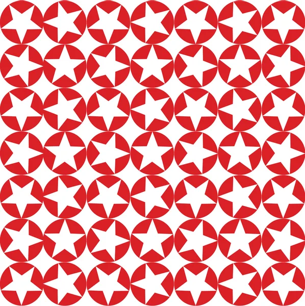 Beyaz Yıldız seamless modeli ile kırmızı daireler