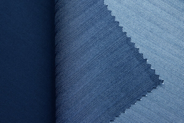 Blue polyester textile