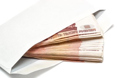 zarf içinde beş bin Rus banknotlar