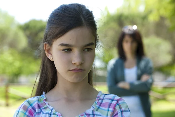 Little girl being told off — Stock Photo, Image