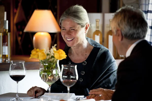 Senior couple at the restaurant — Stock Photo, Image