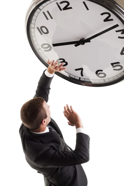 Businessman having fear of time — Stock Photo, Image