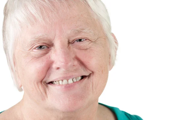 Senior woman portrait smiling — Stock Photo, Image