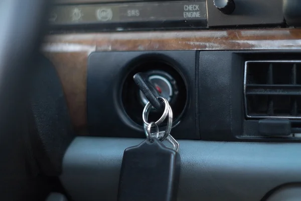 Car key in ignition — Stock Photo, Image